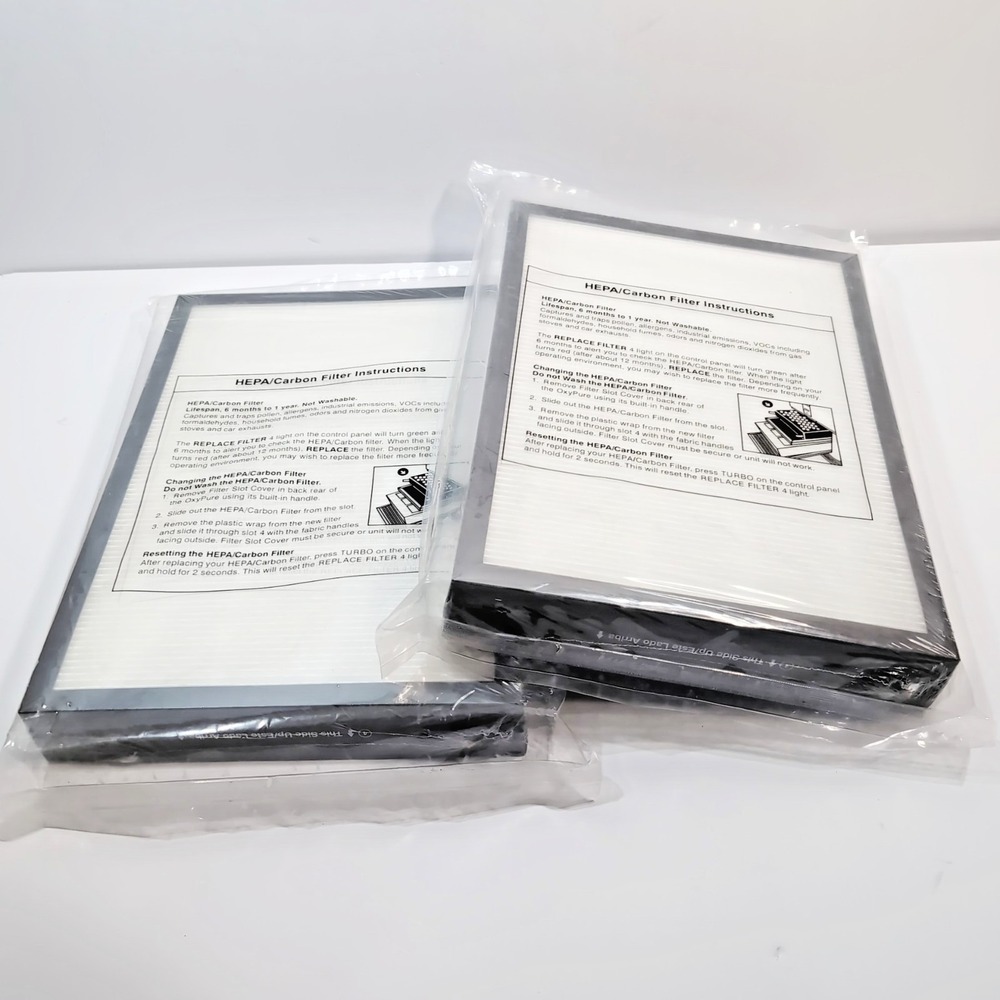 2 Replacement Filters For NUWAVE OxyPure HEPA/Carbon 47004  2 Filters